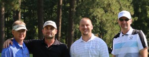 The team of (left to right) Eddie Daniels, Michael Sauls, Brandon Campbell, and Todd Williams, sponsored by BB&T, earned the top gross spot in the WCC Foundation Scholarship Invitational played earlier this month at Walnut Creek Country Club.