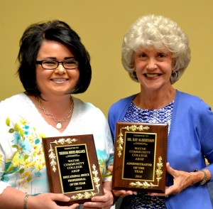 Wayne Community College Association of Educational Office Professionals recognized Theresa White-Wallace as its Educational Office Professional of the Year and Dr. Kay Albertson as its Administrator of the Year (left to right).